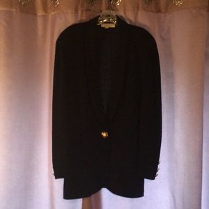 ST JOHN Black Wool Blazer